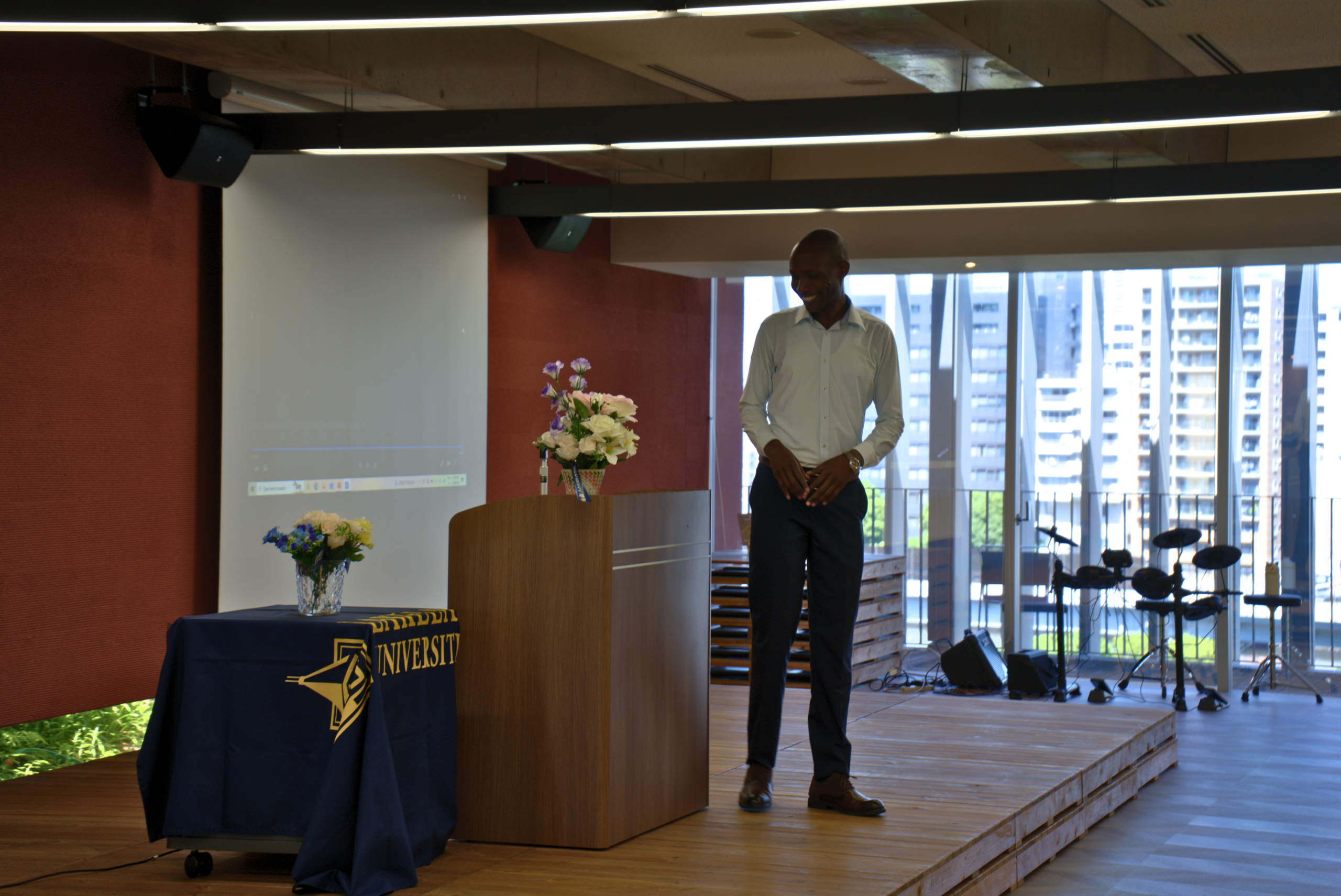 Dr. Eliud Kiprop presents his lunch and learn about Contested Futures of Higher Education in the Age of Generative AI: A Comparative Analysis of Stakeholder AI Discourse (2019–2026)