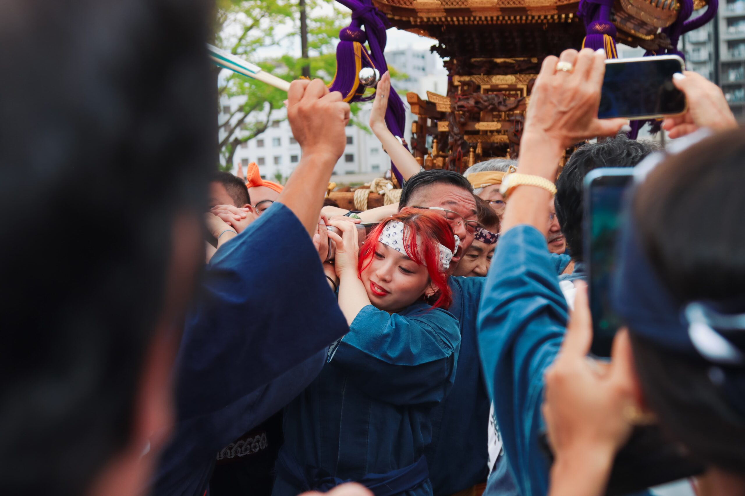 An LUJ students takes part in a traditional Japanese festival.